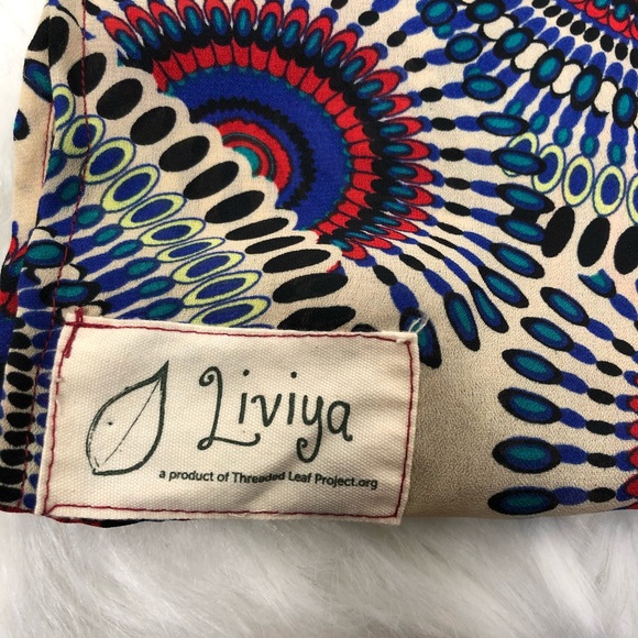 Liviya Infinity Scarf – African Print Boho Headwrap, Multicolor, Geometric - Picture 8 of 8